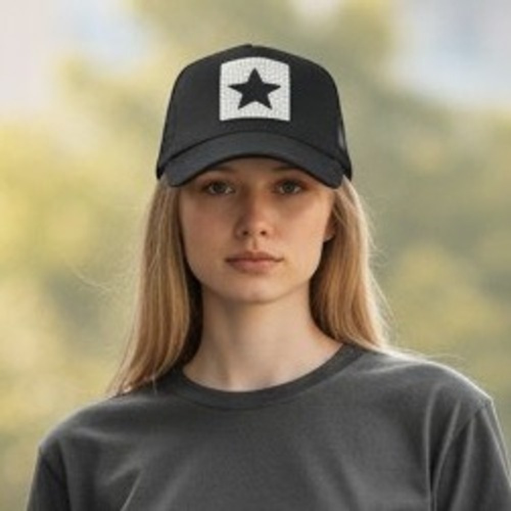Vintage Havana Epic 3 Star Trucker Hat Black Women One Size Adjustable NWT